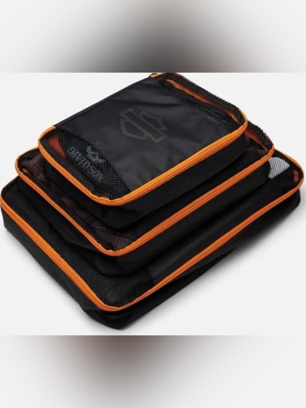 Harley-Davidson 6 piece Black and Orange logo packing cubes